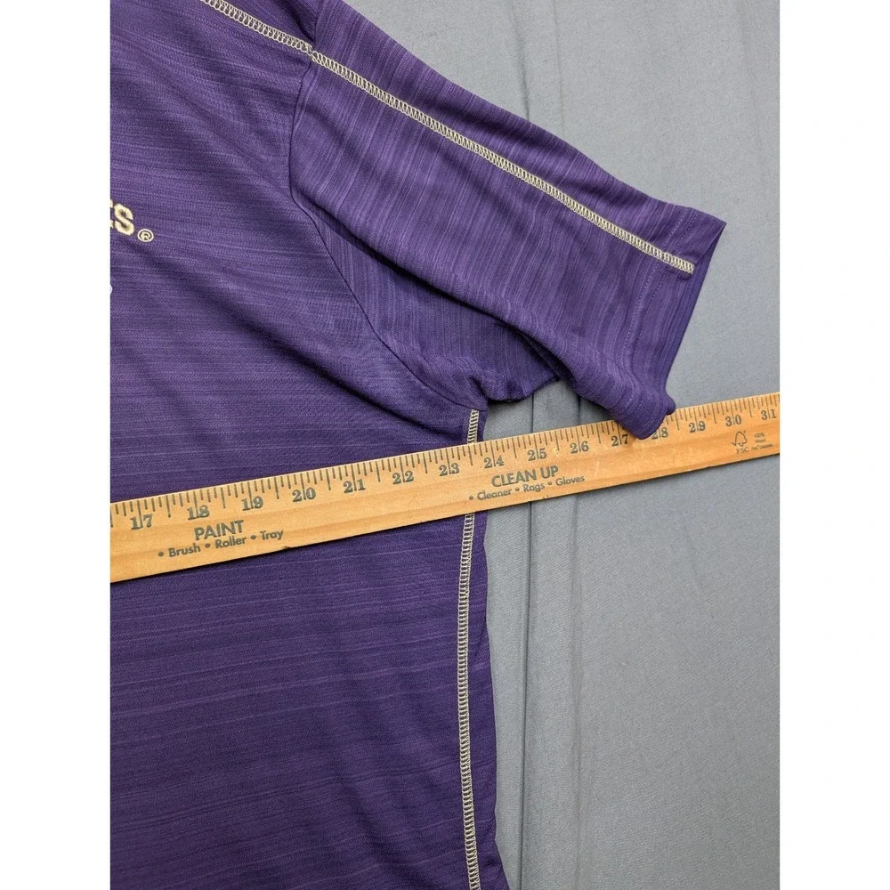 Mens‎ Champion Polo Shirt  Size XL Purple Gold Stripe Huskies